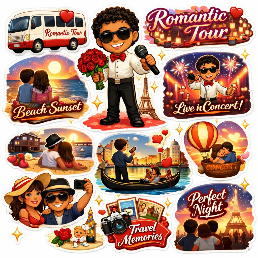 Bruno Mars Stickers – Romantic Tour (Design 2)