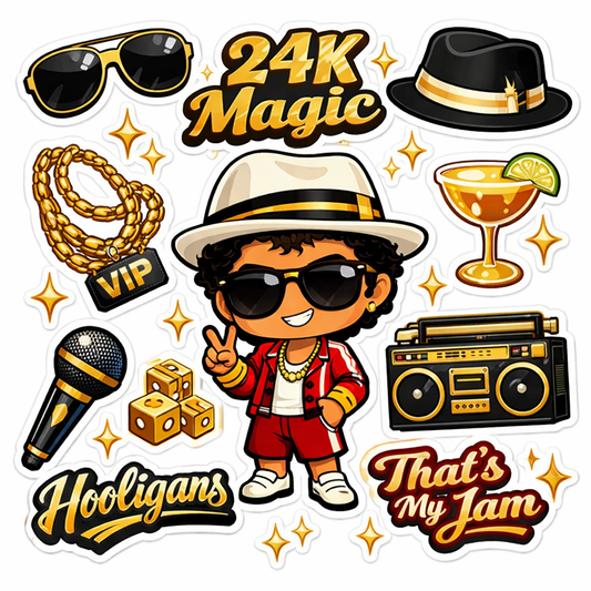 Bruno Mars Stickers – 24K Magic